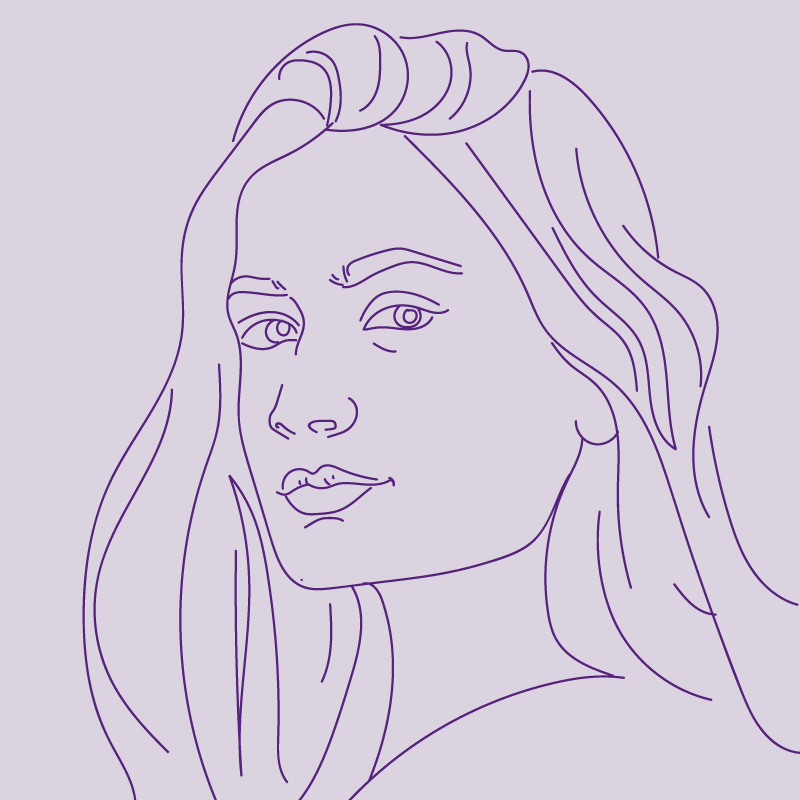 Line illustration of a woman.