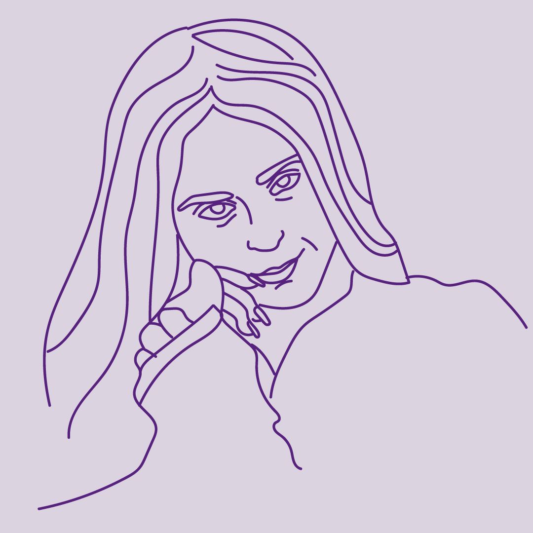 Illustrated portrait of a woman. 