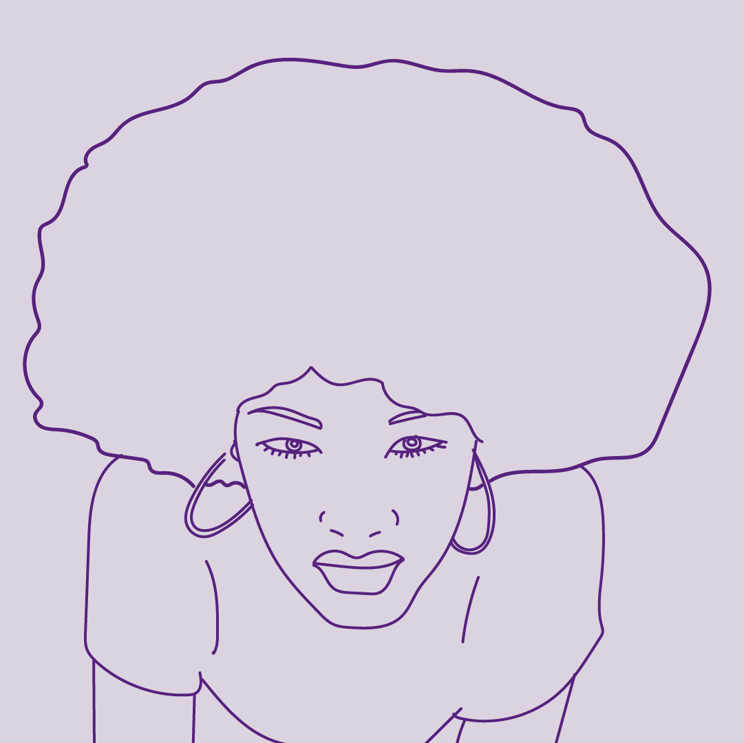 Line illustration of a woman.