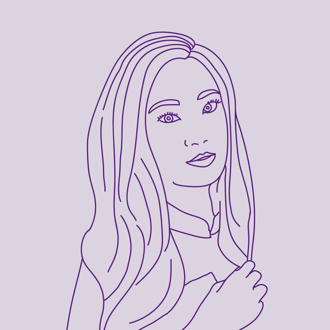 Line illustration of a woman.