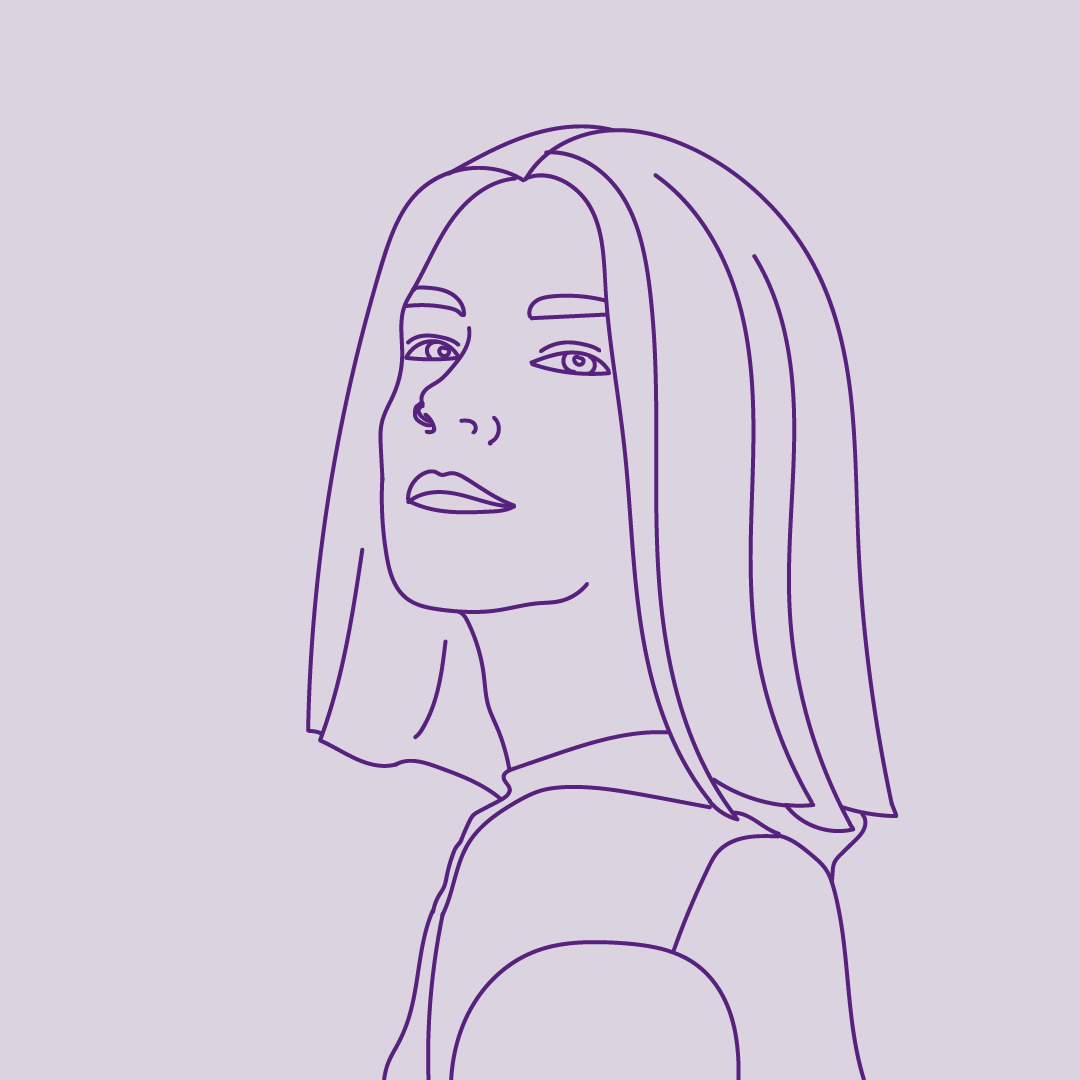 Line illustration of a woman.