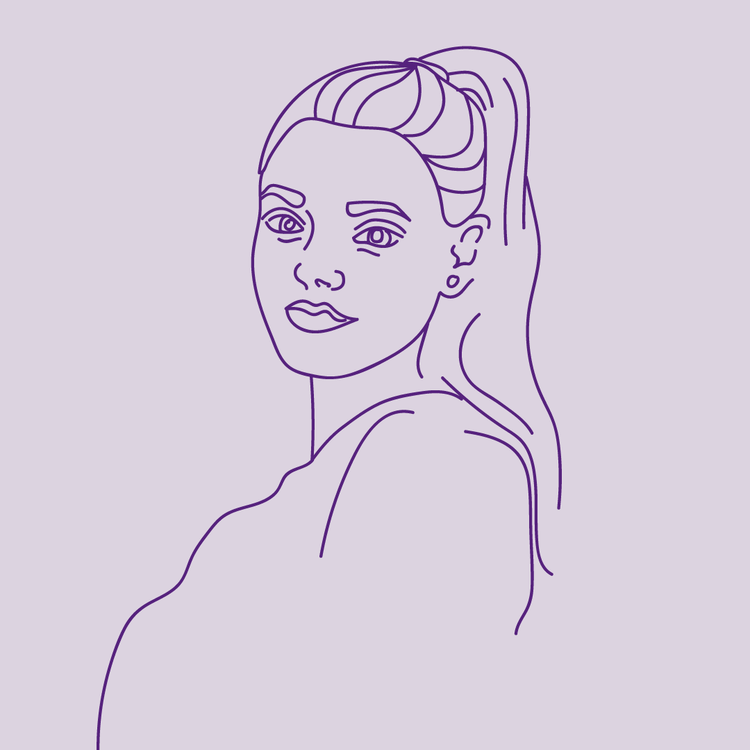 Line illustration of a woman.