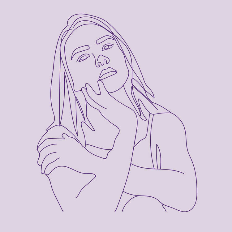 Line illustration of a woman.