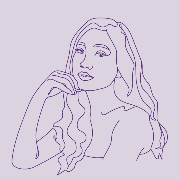 Line illustration of a woman.