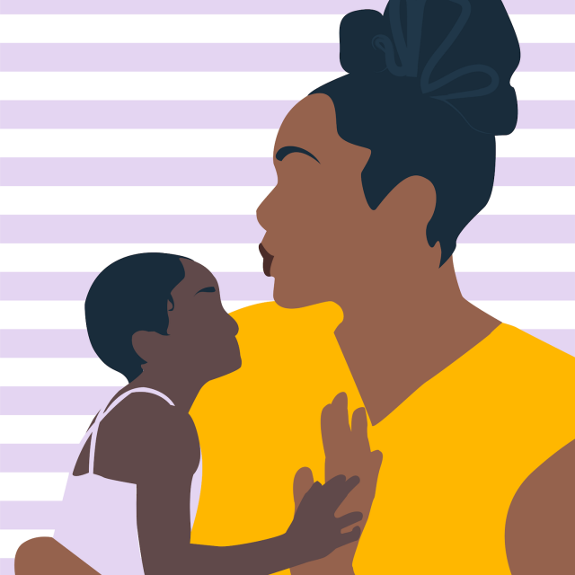 Illustration of mother and baby