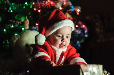 baby dressed as Santa