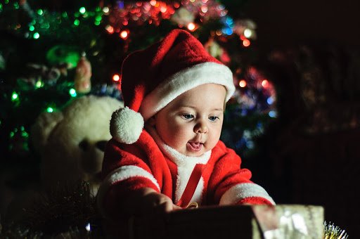 baby dressed as Santa