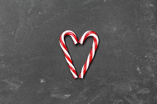 candy canes shaped like heart