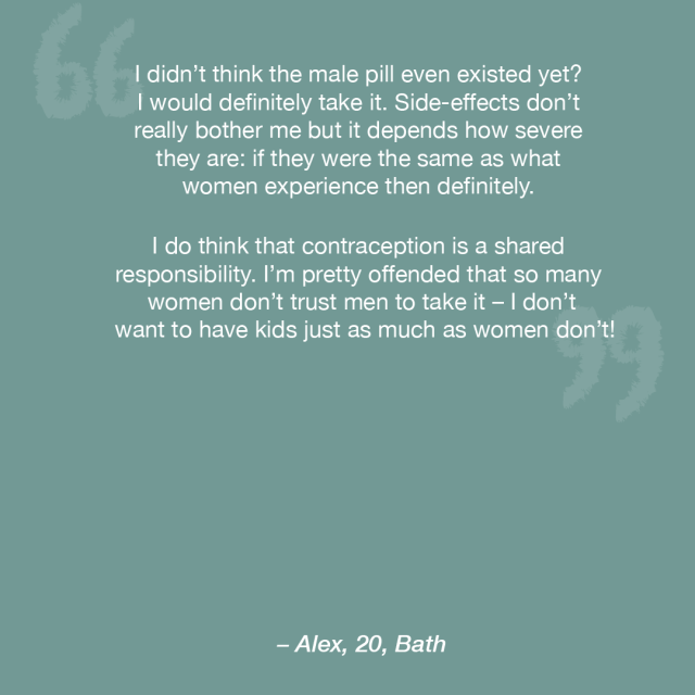 statement regarding the male pill from a man