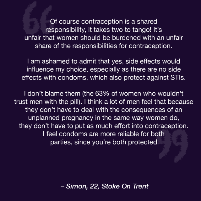 statement regarding the male pill from a man