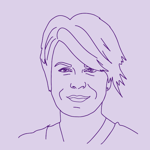 Line illustration of Deborah Evans