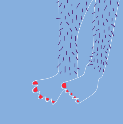 illustration of hairy legs