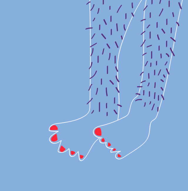 illustration of hairy legs