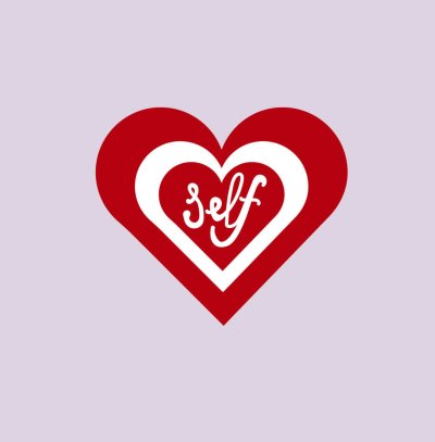 Heart with the word "self" in it
