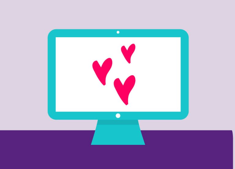 Computer with hears on screen