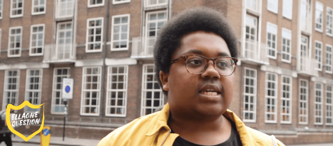 "ellaOne question" Still from an interview, showing a man