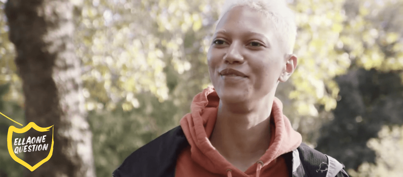 "ellaOne question" Still from an interview, showing a woman