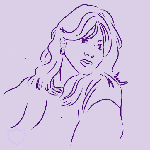 Line illustration of a woman