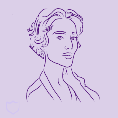 Line illustration of a woman