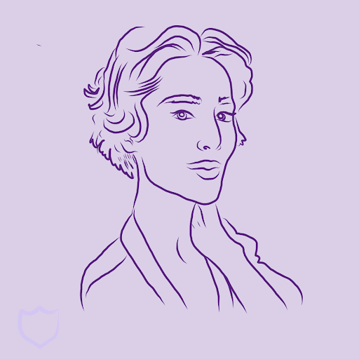 Line illustration of a woman