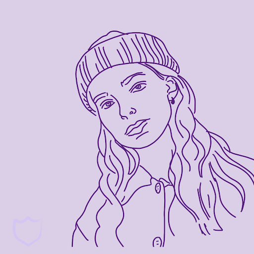 Line illustration of a woman