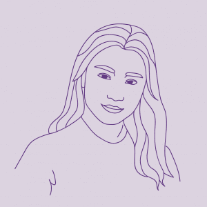 Line illustration of a woman