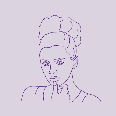 Line illustration of a woman