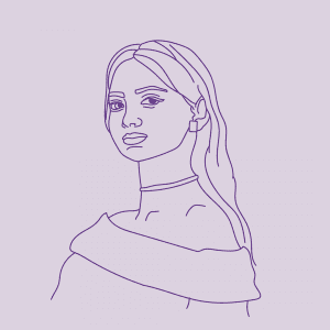 Line illustration of a woman