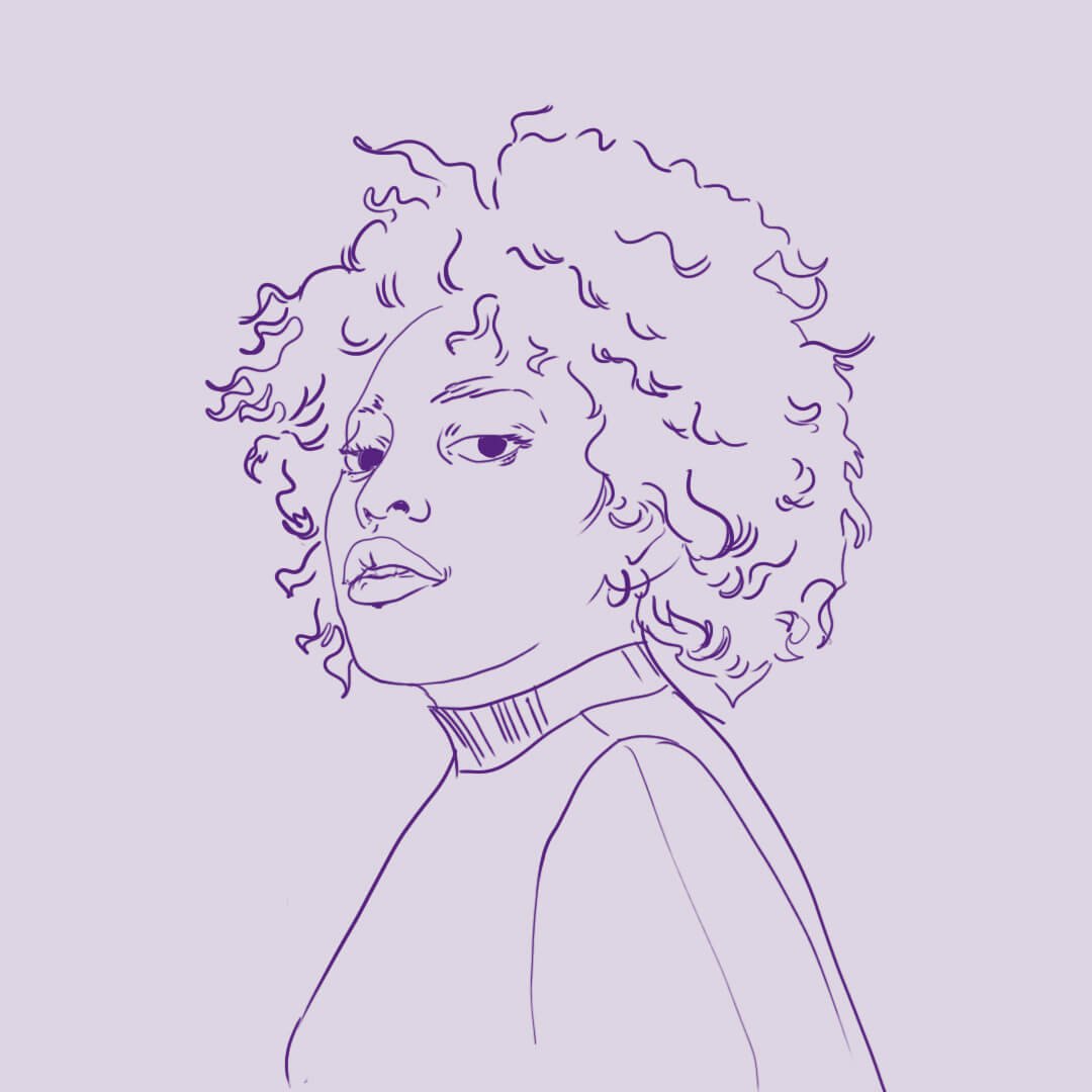 Line illustration of a woman