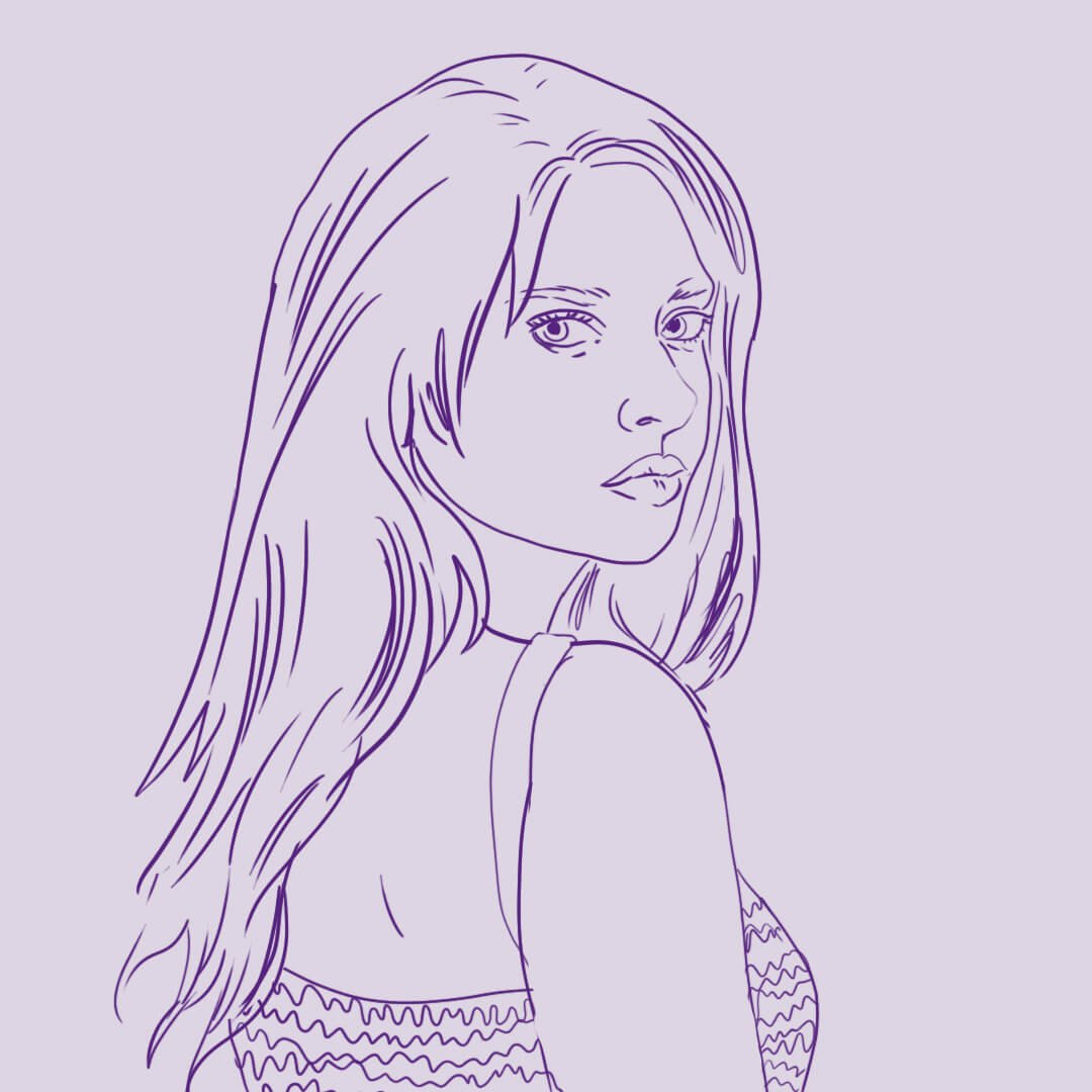 Line illustration of a woman