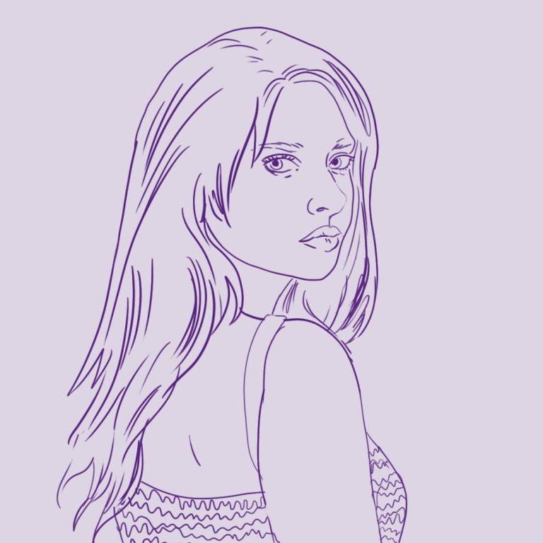 Line illustration of a woman